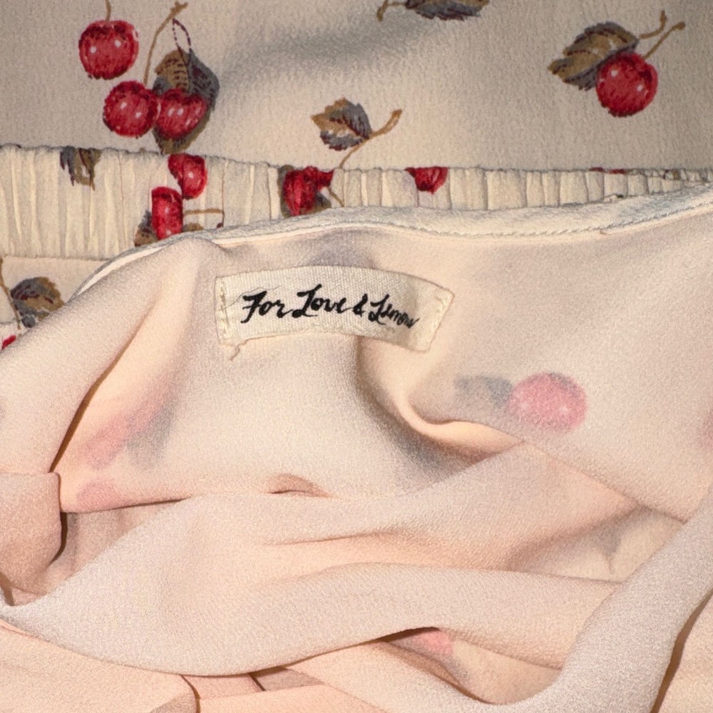 For Love And Lemons Cream Cherry Print Dress - Picture 4 of 4